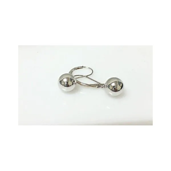 14K White Gold Dangle Ball Earrings Classic Creations In Diamonds & Gold Venice, FL