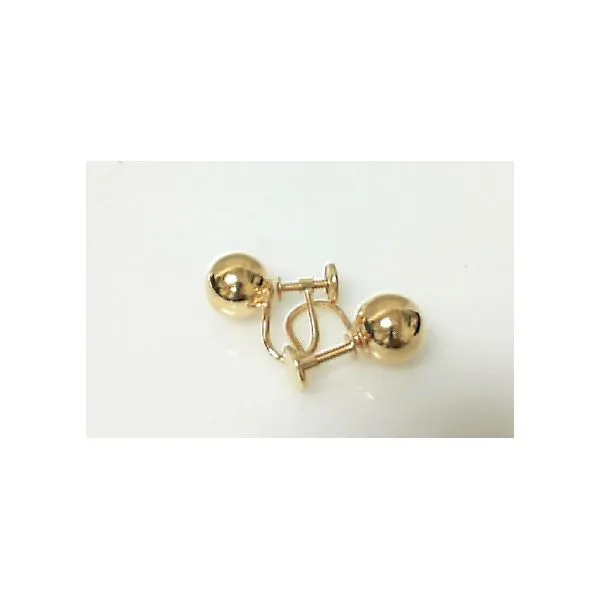 14K Yellow Gold 8MM Ball Earrings Classic Creations In Diamonds & Gold Venice, FL