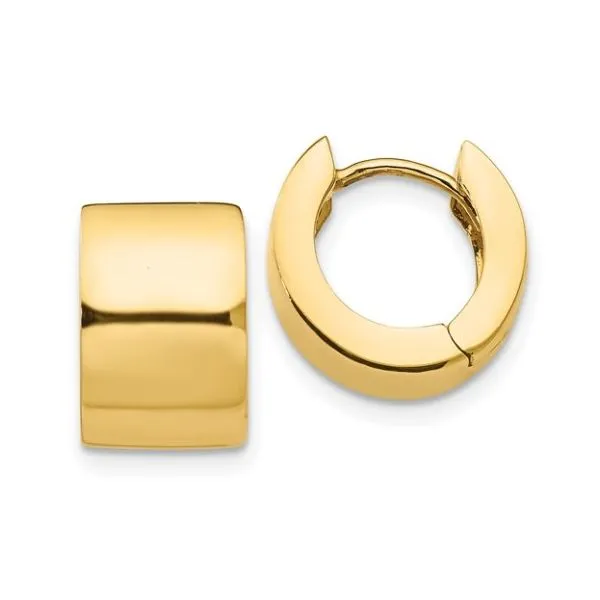 14KY 12x7.3mm Huggie Earrings Classic Creations In Diamonds & Gold Venice, FL
