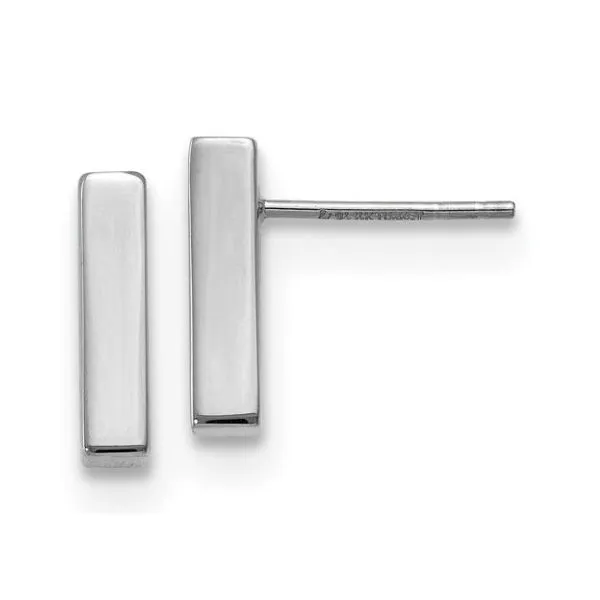 Leslie's Polished 14K White Gold Polished Drop And Dangle Post Earrings Classic Creations In Diamonds & Gold Venice, FL