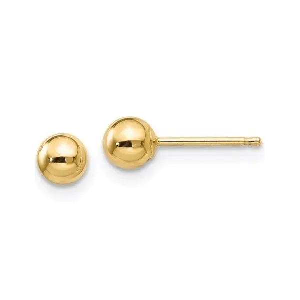 14K Yellow Gold Ball Post Earrings Classic Creations In Diamonds & Gold Venice, FL