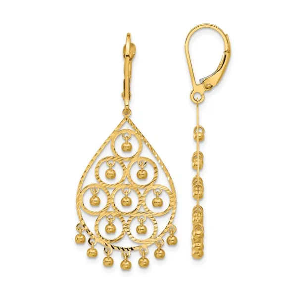 Diamond-Cut Chandelier Style Dangle Earrings Classic Creations In Diamonds & Gold Venice, FL