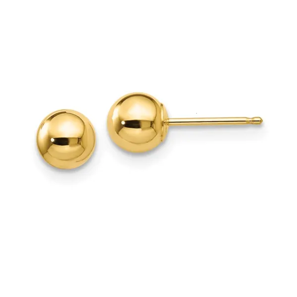 14K Yellow Gold Polished 5mm Ball Post Earrings Classic Creations In Diamonds & Gold Venice, FL