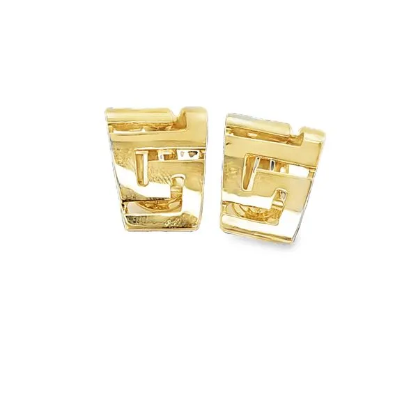 14K Yellow Gold Abstract Die-Cut Clip-On Earrings Classic Creations In Diamonds & Gold Venice, FL