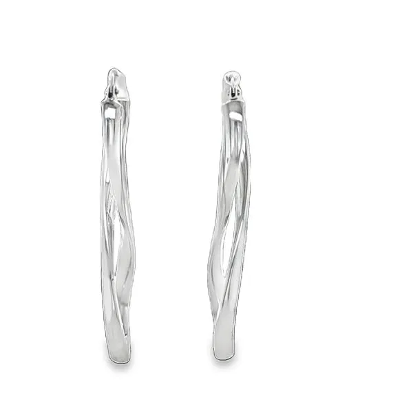 14K White Gold Figure-8 Lever Back Earrings Classic Creations In Diamonds & Gold Venice, FL