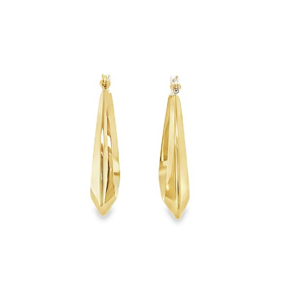 14K Yellow Gold Geometric Triangle Hoop Earrings 4.2 DWT Image 2 Classic Creations In Diamonds & Gold Venice, FL