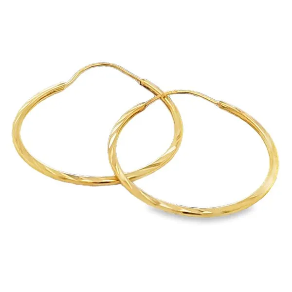 18K Yellow Gold Hoop Earrings Classic Creations In Diamonds & Gold Venice, FL