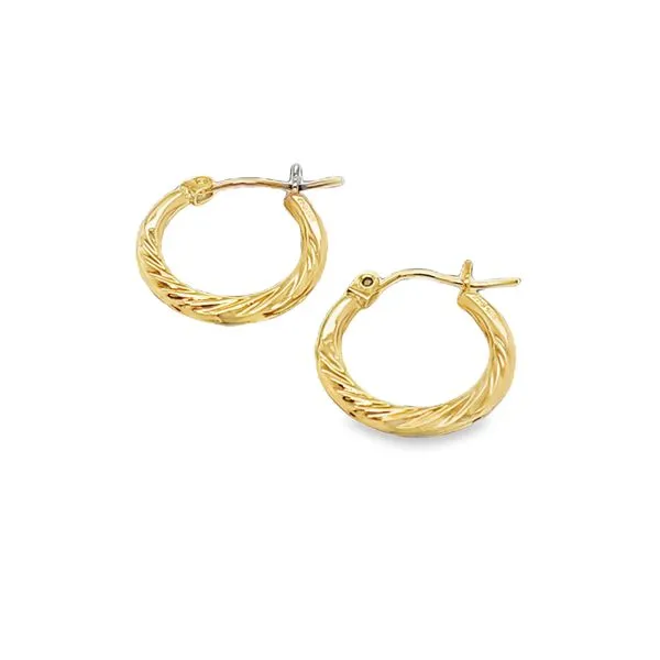 14K Yellow Gold Hoop Earrings Classic Creations In Diamonds & Gold Venice, FL