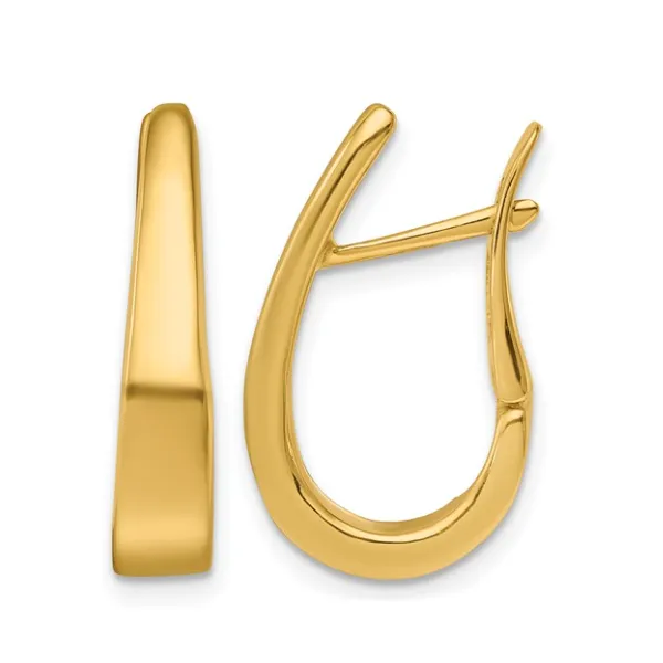 14K Yellow Gold Polished Graduated U Shape Hinged Hoop Earrings Classic Creations In Diamonds & Gold Venice, FL