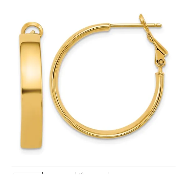 14K Yellow Gold 5mm Polished Flat Tube Omega Back Hoop Earrings Classic Creations In Diamonds & Gold Venice, FL