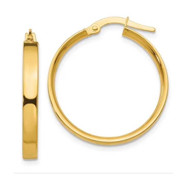 14K Yellow Gold 3 mm Medium Hoop Earrings Classic Creations In Diamonds & Gold Venice, FL