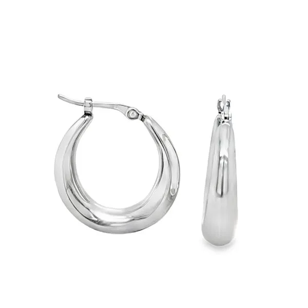 14K White Gold Hoop Earrings Classic Creations In Diamonds & Gold Venice, FL