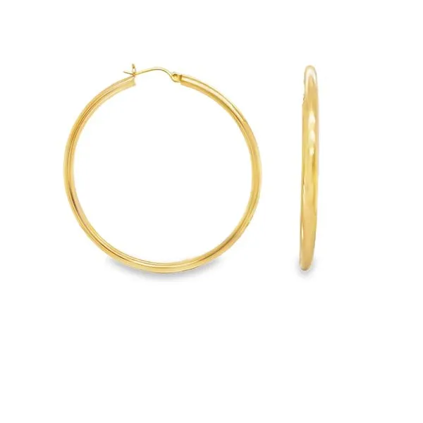 14K Yellow Gold Large Hoop Earrings 3.35 DWT Classic Creations In Diamonds & Gold Venice, FL