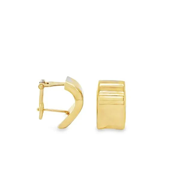 14K Yellow Gold Wide Fashion Omega Back Earrings 2.8 DWT. Classic Creations In Diamonds & Gold Venice, FL