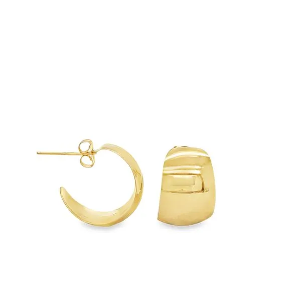 14K Yellow Gold Wide Hoop Earrings 1.1 DWT Classic Creations In Diamonds & Gold Venice, FL