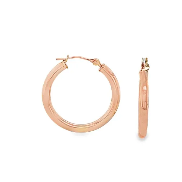 14K Rose Gold Hoop Earrings Classic Creations In Diamonds & Gold Venice, FL
