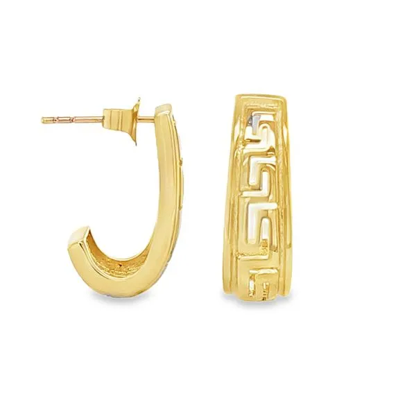 14K Yellow Gold J-Hoop Earrings – 2.7 DWT | Classic Curved Gold Hoop Design Classic Creations In Diamonds & Gold Venice, FL