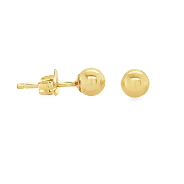 14K Yellow Gold 4mm Ball Stud Earrings – 0.2 DWT | Classic Lightweight Gold Studs Classic Creations In Diamonds & Gold Venice, FL