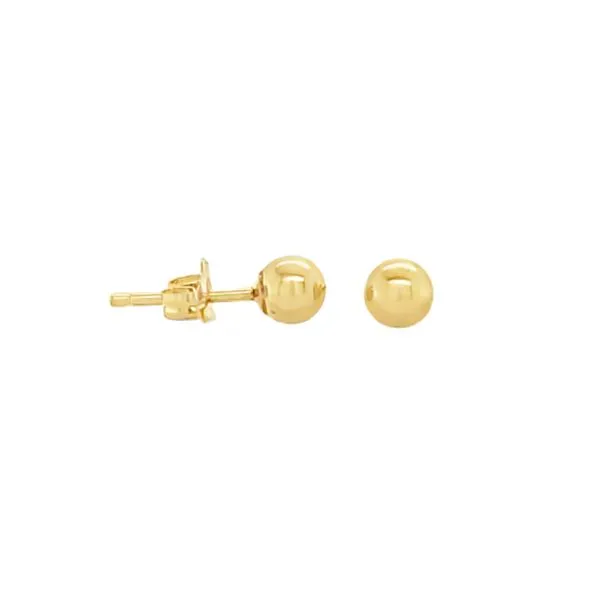 14K Yellow Gold 4mm Ball Stud Earrings | 0.20 DWT Classic Creations In Diamonds & Gold Venice, FL