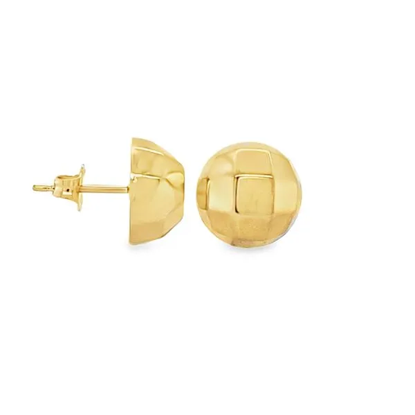 14K Yellow Gold Faceted Stud Earrings | 0.6 DWT Classic Creations In Diamonds & Gold Venice, FL