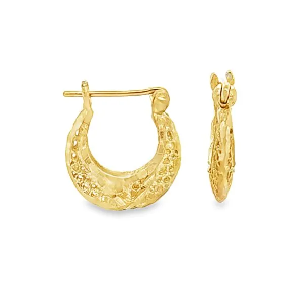 14K Yellow Gold Filigree Hoop Earrings | 1.0 DWT Classic Creations In Diamonds & Gold Venice, FL