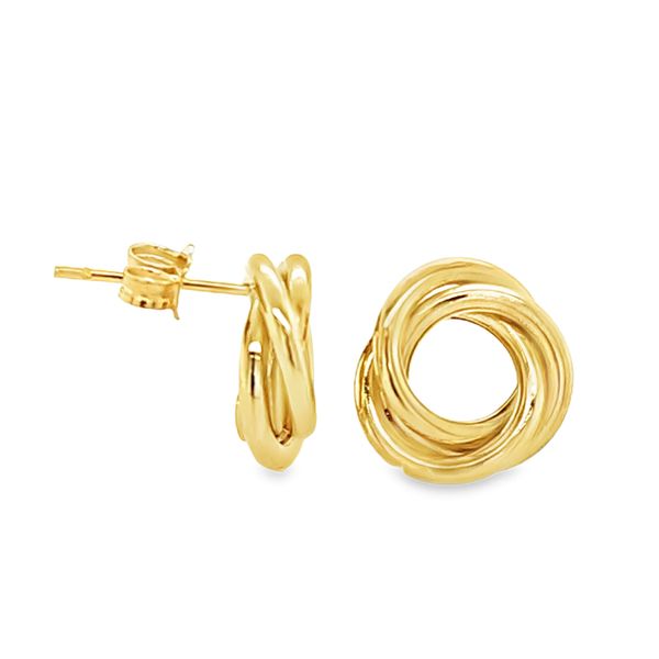 18K Yellow Gold Love Knot Earrings | 1.8 DWT Classic Creations In Diamonds & Gold Venice, FL