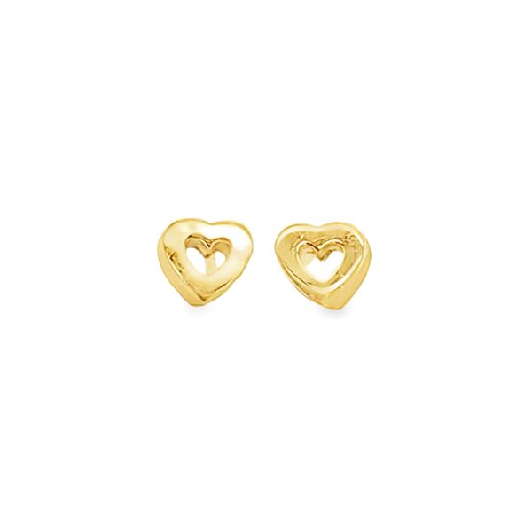 18K Yellow Gold Heart Stud Earrings | 0.6 DWT Classic Creations In Diamonds & Gold Venice, FL