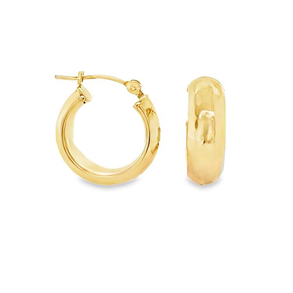 14K Yellow Gold 5mm x 15mm Hoop Earrings | 0.6 DWT Classic Creations In Diamonds & Gold Venice, FL