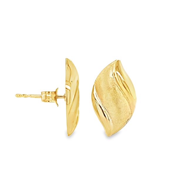 14K Yellow Gold Abstract Stud Earrings | 1.1 DWT Classic Creations In Diamonds & Gold Venice, FL
