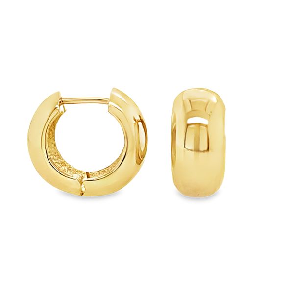 14K Yellow Gold 7mm x 16mm Solid Hoop Earrings | 4.1 DWT Classic Creations In Diamonds & Gold Venice, FL