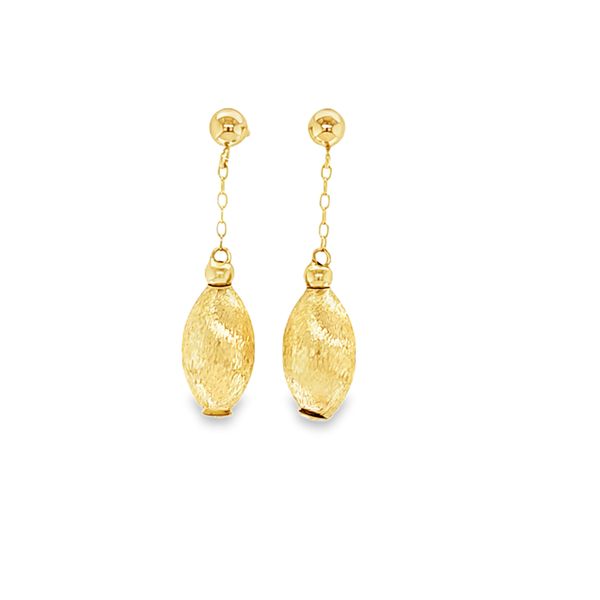 14K Yellow Gold Oval Teardrop Dangle Earrings | 1.0 DWT Classic Creations In Diamonds & Gold Venice, FL