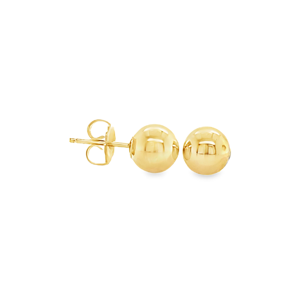 14K Yellow Gold 7mm Ball Stud Earrings | Classic Polished Gold Earrings Classic Creations In Diamonds & Gold Venice, FL