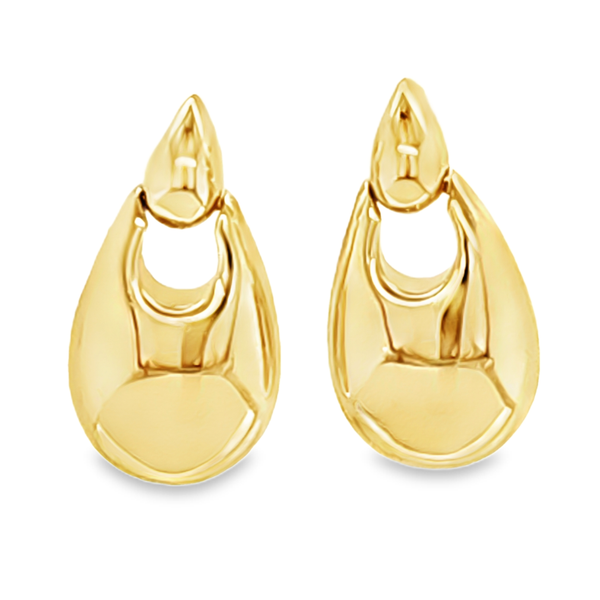 14K Yellow Gold Teardrop Stud Earrings | Classic Polished Gold Earrings Classic Creations In Diamonds & Gold Venice, FL