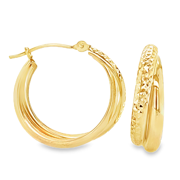14K Yellow Gold Interlocking Double Circle Earrings | Modern Gold Jewelry Classic Creations In Diamonds & Gold Venice, FL