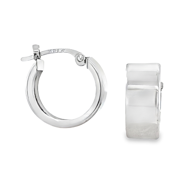 14K White Gold Huggie Hoop Earrings | Classic Polished Gold Hoops Classic Creations In Diamonds & Gold Venice, FL