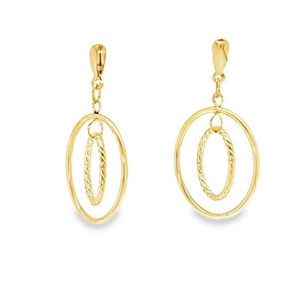 14K Yellow Gold Interlocking Double Circle Earrings | Modern Gold Jewelry Classic Creations In Diamonds & Gold Venice, FL