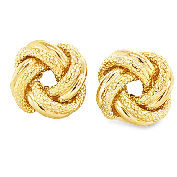 18K Yellow Gold Love Knot Stud Earrings | 1.9 DWT Classic Creations In Diamonds & Gold Venice, FL