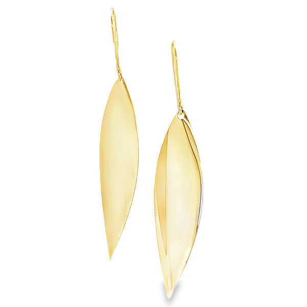 14K Yellow Gold Leaf Shaped Dangle Earrings | 1.9 DWT Classic Creations In Diamonds & Gold Venice, FL