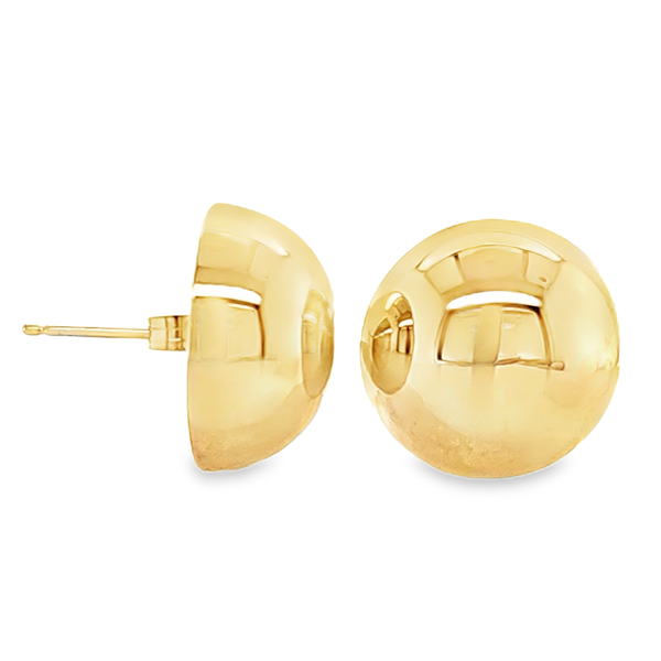 14K Yellow Gold Dome Stud Earrings 14mm | 1.4 DWT Classic Creations In Diamonds & Gold Venice, FL
