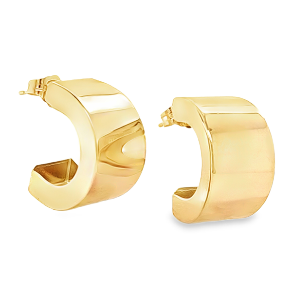 14K Yellow Gold Wide Huggie Hoop Earrings | 1.9 DWT Classic Creations In Diamonds & Gold Venice, FL