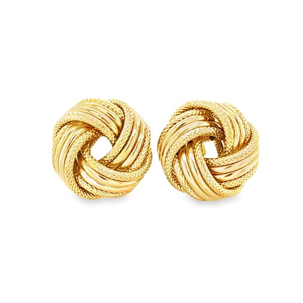 14K Yellow Gold Love Knot Stud Earrings Classic Creations In Diamonds & Gold Venice, FL
