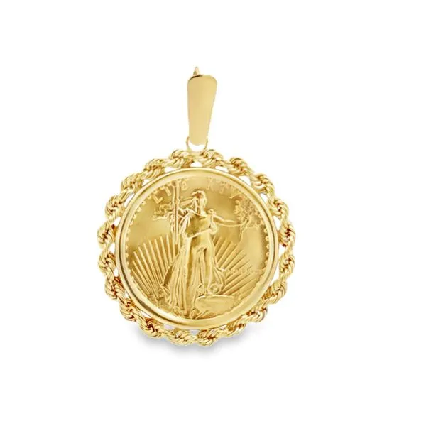 1/4ozt. US Gold Eagle Coin 14KY Rope Bezel Classic Creations In Diamonds & Gold Venice, FL