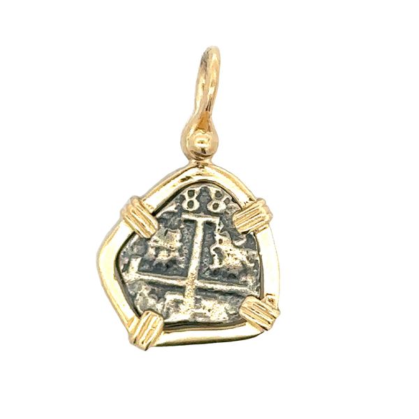 Replica Atocha Shipwreck Small Coin Pendant in 14K Gold Frame | Nautical Treasure Jewelry Classic Creations In Diamonds & Gold Venice, FL