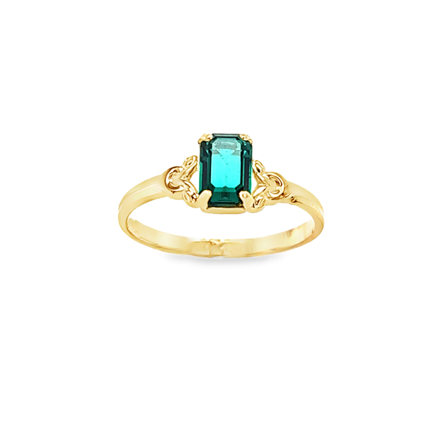 Vintage 1985 Kiddie Kraft Emerald May Birthstone Ring Size 3.5 – 10K Yellow Gold Classic Creations In Diamonds & Gold Venice, FL