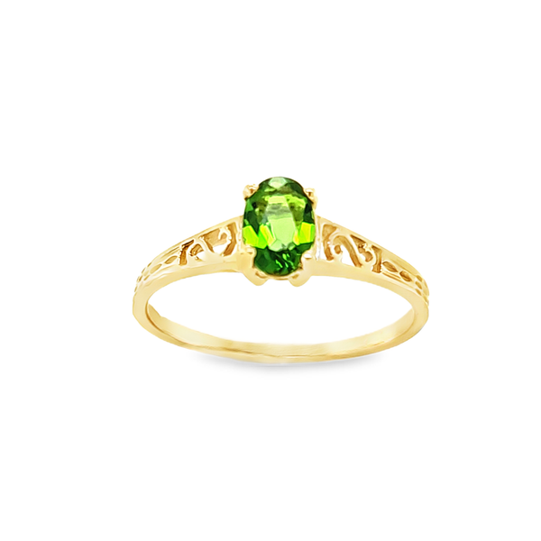 Vintage 1985 Kiddie Kraft Peridot August Birthstone Ring Size 6 – 10K Yellow Gold Classic Creations In Diamonds & Gold Venice, FL