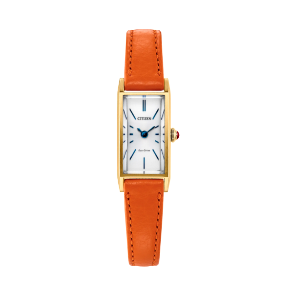 Citizen Fio Eco Drive Orange Leather Watch Classic Creations In Diamonds & Gold Venice, FL