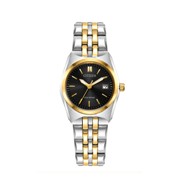 Citizen Corso Two Tone Black Dial Eco Drive Womens Watch Classic Creations In Diamonds & Gold Venice, FL
