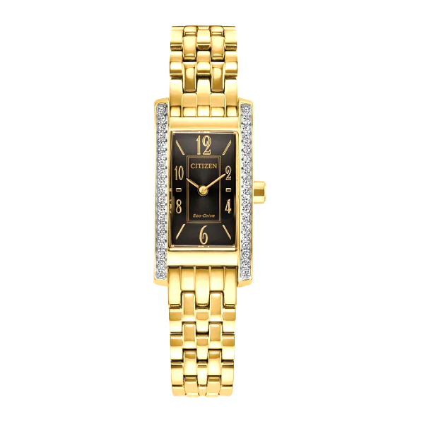 Citizen Petite Palidoro Black Dial Eco Drive Watch Classic Creations In Diamonds & Gold Venice, FL