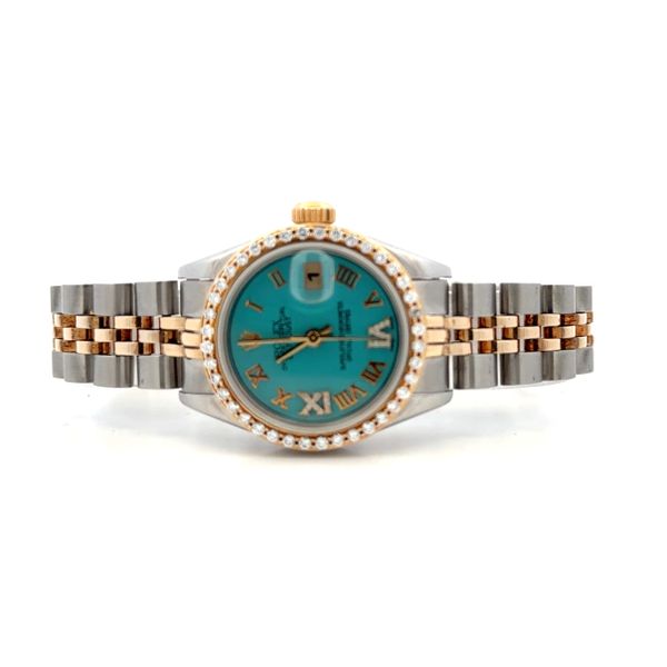 Pre-Owned Rolex Oyster Perpetual Datejust Model 69173 (1997) Custom Watch Image 2 Classic Creations In Diamonds & Gold Venice, FL