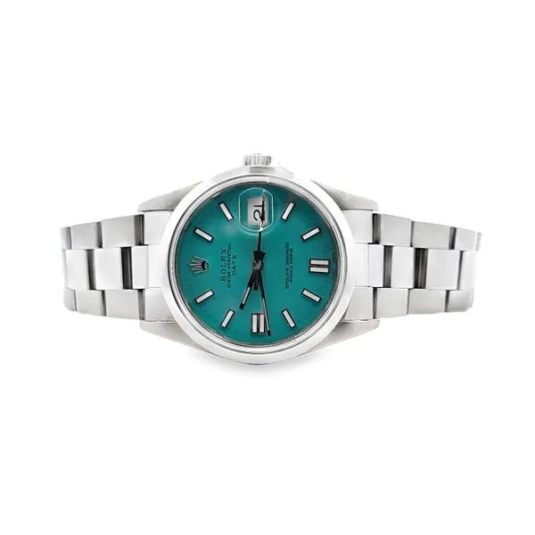 34mm SS Date Tifany Blue Index Dial Oyster Bracelet Classic Creations In Diamonds & Gold Venice, FL
